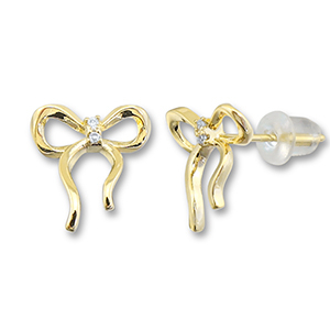 Metallo TQ in ottone orecchini fiocco oro