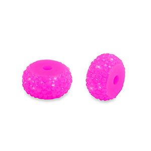 Perline in resina rondella 8mm rosa magenta