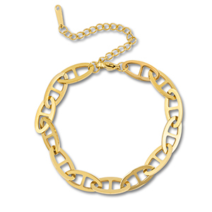 Bracciali in acciaio inossidabile con maglia ovale oro