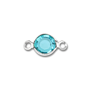 Componenti in acciaio inossidabile tonda argento-blu acquamarin