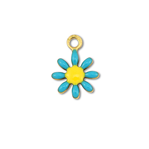 Ciondoli in acciaio inossidabile fiore oro-blu-giallo