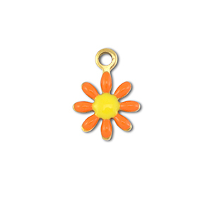 Ciondoli in acciaio inossidabile fiore oro-arancione-giallo