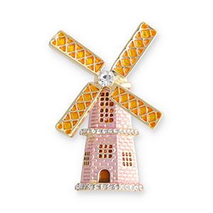 Broches mulino oro-rosa chiaro-oro giallo-trasparente