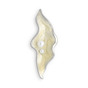 Broches ostrica oro-beige chiaro-bianco