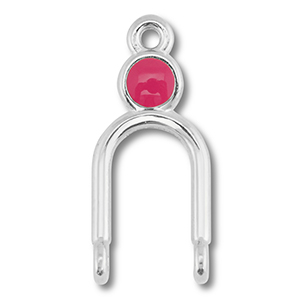 Ciondoli di metallo DQ distanziatore argento antico (privo di nichel)-magenta