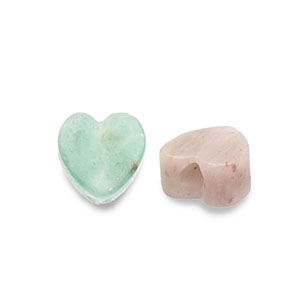 Perline in pietra naturale Quarzo cuore multicolore
