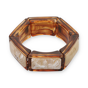 Bracciali in resina esagono trasparente marrone ambra