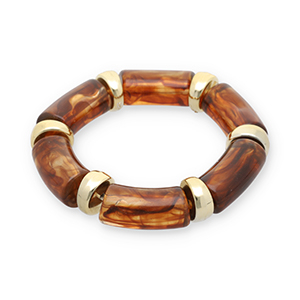 Bracciali in resina oro-trasparente marrone ambra