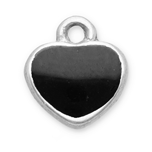 Ciondoli in acciaio inossidabile cuore argento-nero