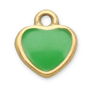 Ciondoli in acciaio inossidabile cuore oro-verde chiaro
