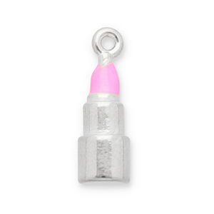 Ciondoli in acciaio inossidabile rossetto argento-rosa