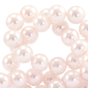 Perline di vetro con effetto perlato 6mm alta qualit&agrave; rosa chiaro