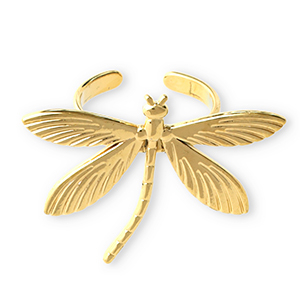 Anelli in acciaio inossidabile libellula oro