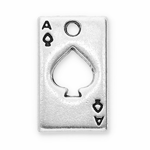 Ciondoli di metallo DQ asso di picche argento antico (privo di nichel)