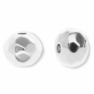 Perline di metallo DQ sfaccettata argento antico (privo di nichel)