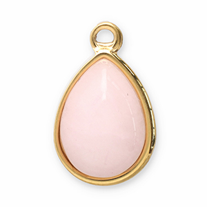 Ciondoli in acciaio inossidabile pietra naturale goccia oro-rosa