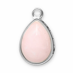 Ciondoli in acciaio inossidabile pietra naturale goccia argento-rosa