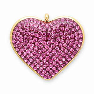 Ciondoli in acciaio inossidabile cuore oro-rosa scuro