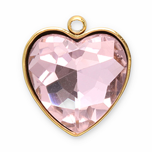 Ciondoli in acciaio inossidabile sfaccettato cuore oro-rosa