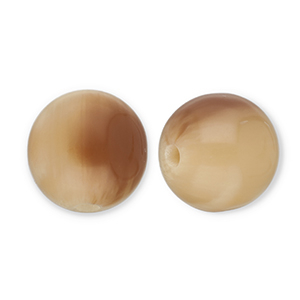 Perline in resina 12mm crema-marrone ciaro