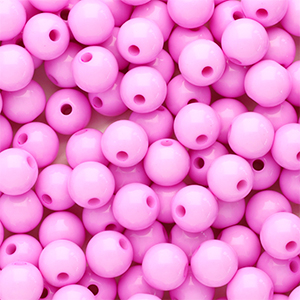 Perline in acrilico 8 mm lucido rosa