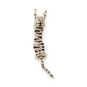 Broches accattivanti tigre oro-nero-trasparente