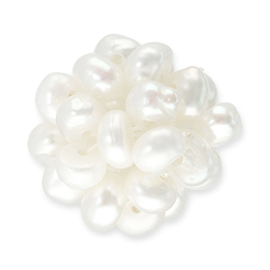 Perle di acqua dolce in stile grappolo bianco naturale