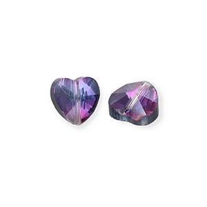 Perline sfaccettate fashion cuore antracite-rivestimento AB