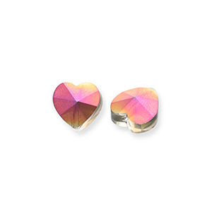 Perline sfaccettate fashion cuore argento-rivestimento AB