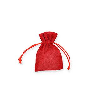 Sacchetto per gioielli con glitterato rosso