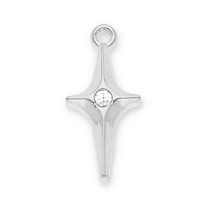 Ciondoli in acciaio inossidabile stella con strass argento-trasparente
