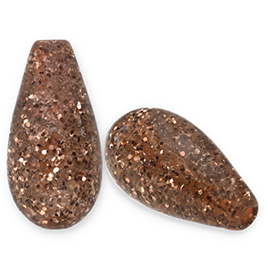 Perline Polaris Elements a forma di goccia Paipo marrone
