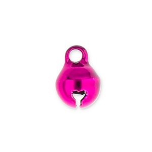Ciondoli di metallo campanellini 6mm fucsia