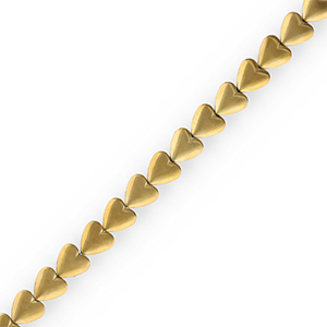 Perline di ematite cuore oro