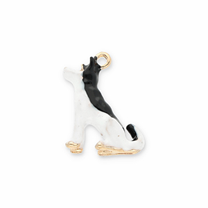 Ciondoli di metallo cane oro-nero-bianco
