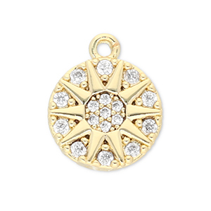 Metallo TQ in ottone ciondolo sole oro-trasparente