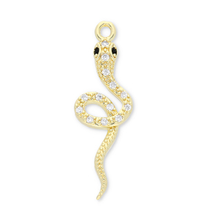 Metallo TQ in ottone ciondolo serpente oro-trasparente