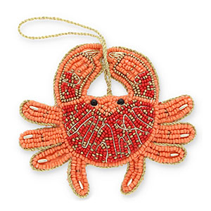 Pendenti trendy granchino arancio corallo-rosso-oro