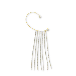 Orecchini in ottone Eco-brass&reg; ear cuff con strass oro-cristallo