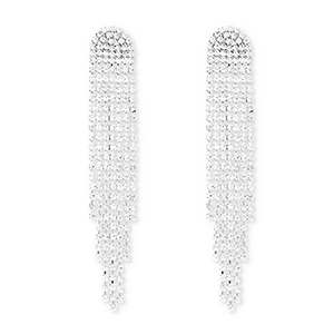 Orecchini in ottone Eco-brass&reg; con strass argento-cristallo