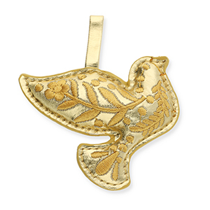 Pendenti trendy uccello con motivo di fiore oro