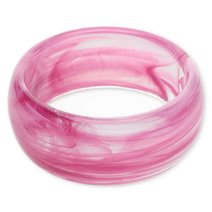 Bracciali bangle in resina viola melanzana-bianco