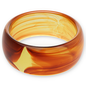 Bracciali bangle in resina trasparente marrone ambra