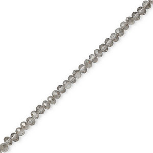 Perline sfaccettate 4x3mm rondella grigio-effetto perlato