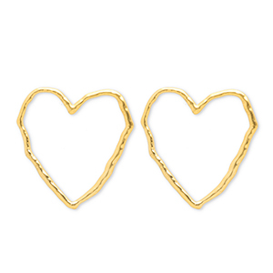 Orecchini in acciaio inossidabile cuore oro