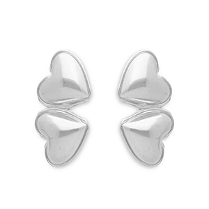 Orecchini in acciaio inossidabile cuore argento