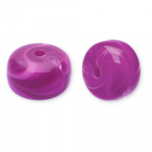 Perline in acrilico disco magenta scuro-bianco