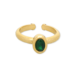 Anelli in acciaio inossidabile oro-verde