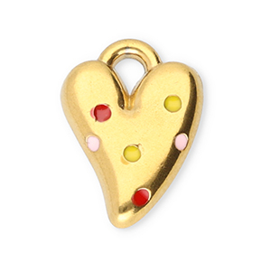 Ciondoli in acciaio inossidabile cuore oro-rosso-giallo