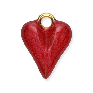 Ciondoli in acciaio inossidabile cuore oro-rosso